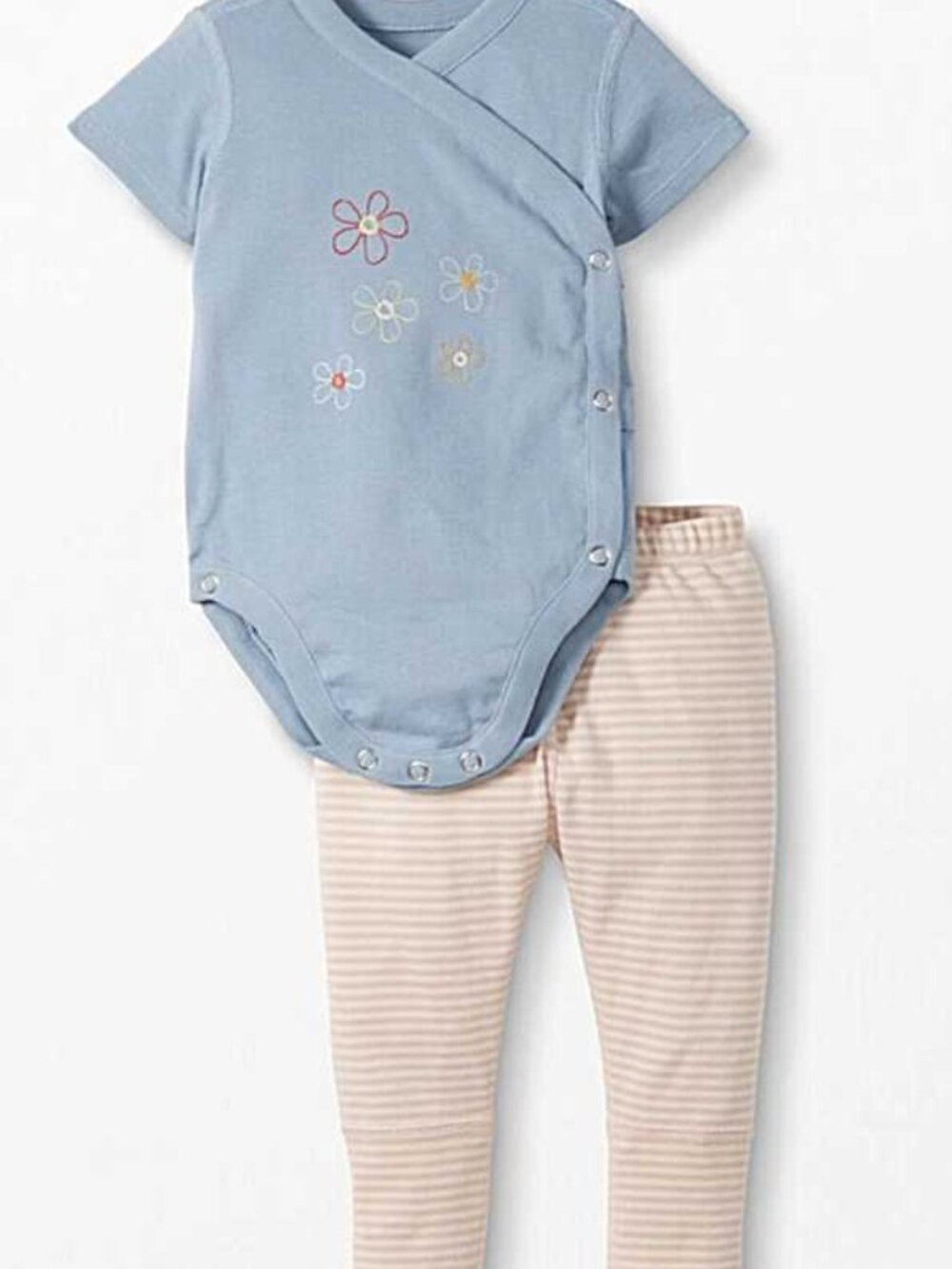 NWOT 0-3 Months 50cm Hanna Andersson embroidered crossover bodysuit & pant set